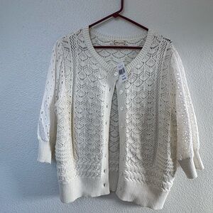 Cracker Barrel Women's Cream Knit Cardigan